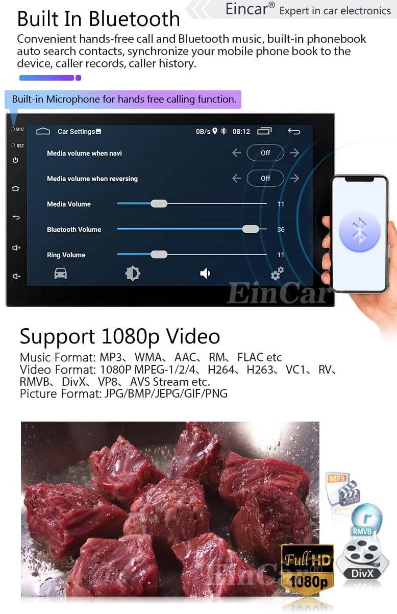 Double Din Android 10.0 Car Stereo GPS Navigation 2 Din Car Radio Capacitive Touch Screen in Dash Bluetooth Video Player Autoradio with WiFi USB Mirrorlink 1080P + Rearview Camera