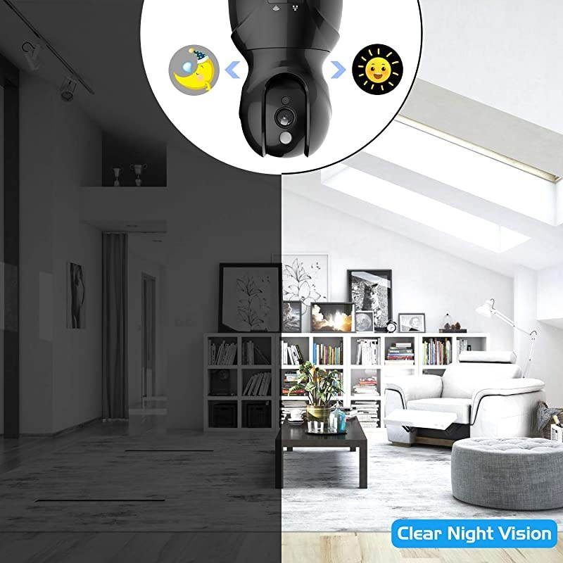 Security Camera Pet WiFi Camera -  1536P Indoor Wireless IP Camera Full HD 3MP Home Video Surveillance System with IR Night Vision, Motion Detection and Two-Way Audio - Cloud Storage