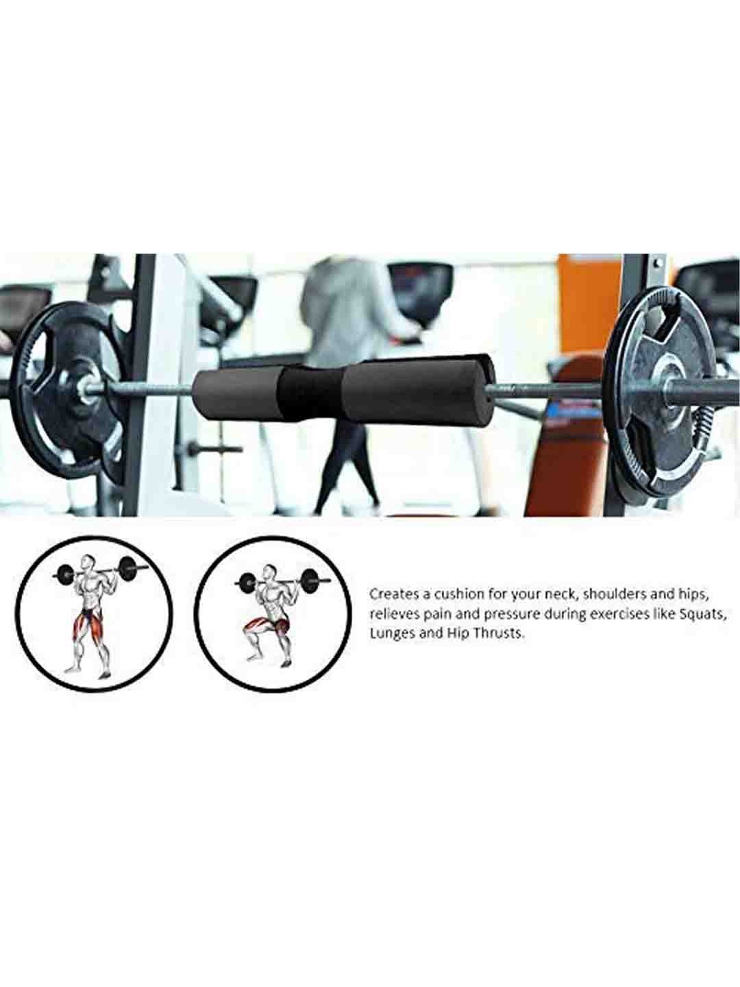 B Fit  Barbell Squat Neck and Shoulder Protective Pad (Black)