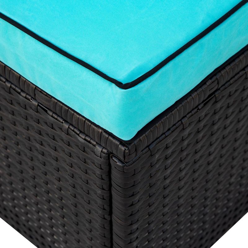 7pc Patio Rattan Wicker U-Shaped Sectional with Cushions & Pillows - Black - Art Leon