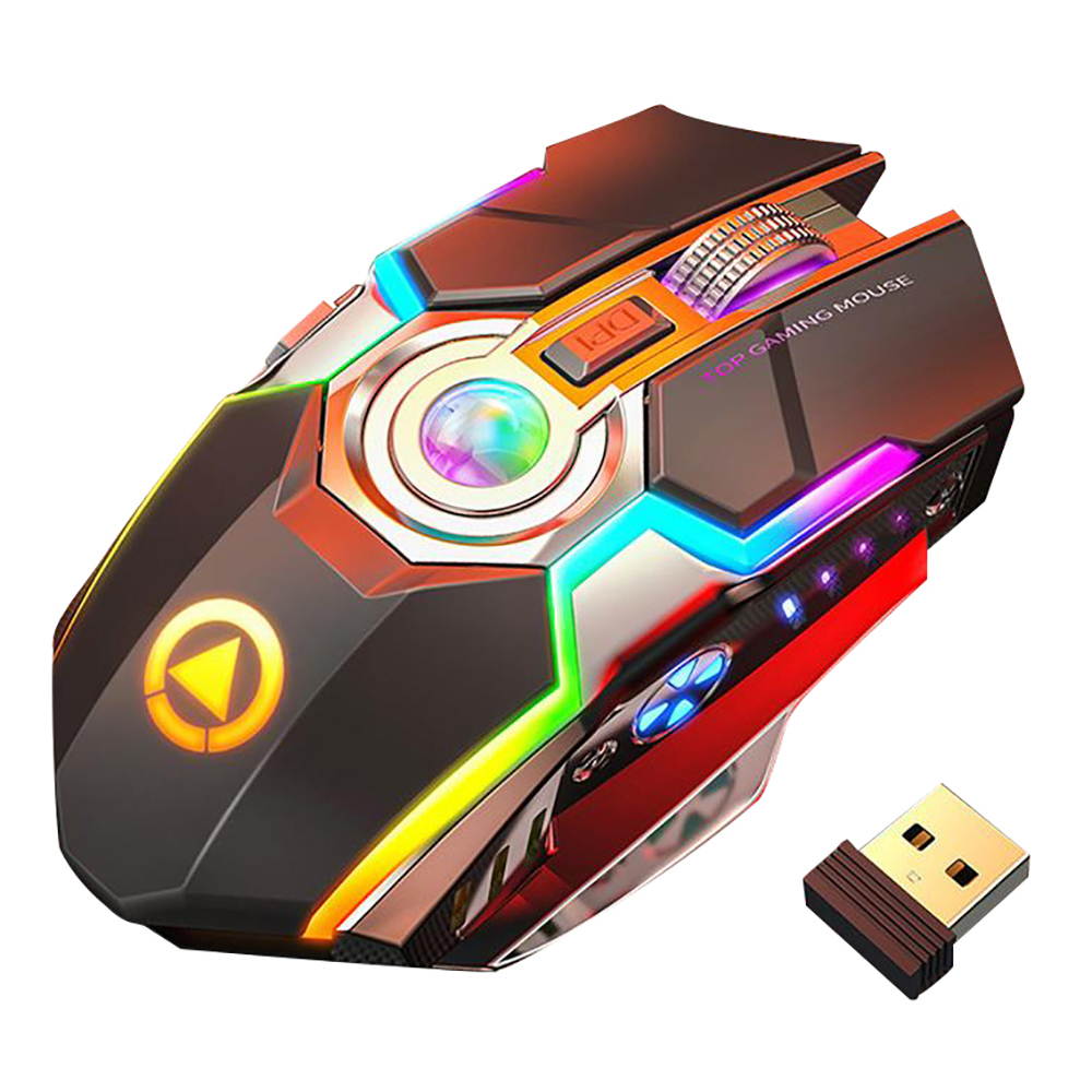2.4G Wireless Gaming Mouse Rechargeable Silent 7 Color LED Backlit Gaming Mice USB Optical Ergonomic Mouse for PC/LOL CS