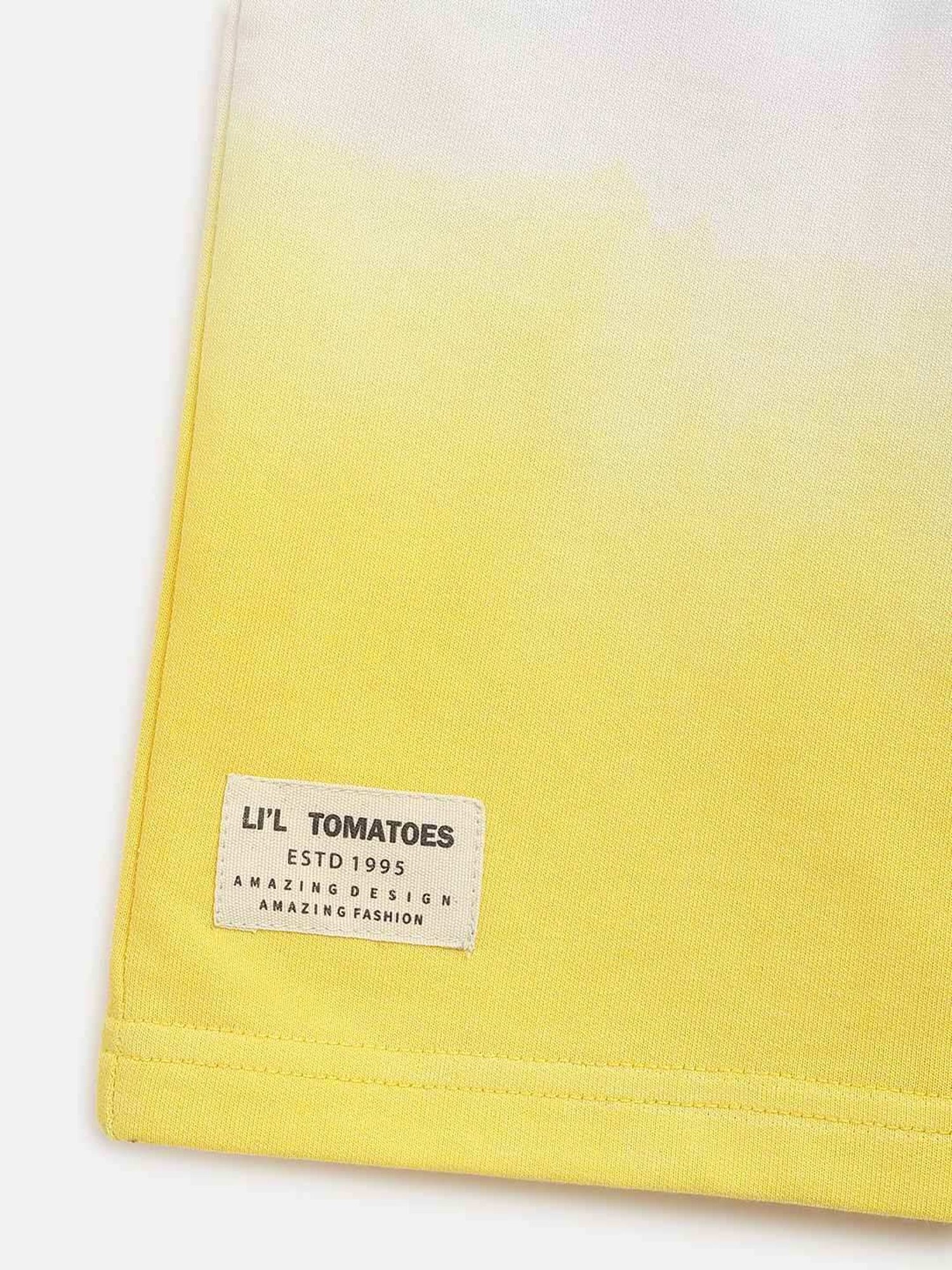 Lil Tomatoes Kids Blue & Yellow Cotton Color Block Bermudas