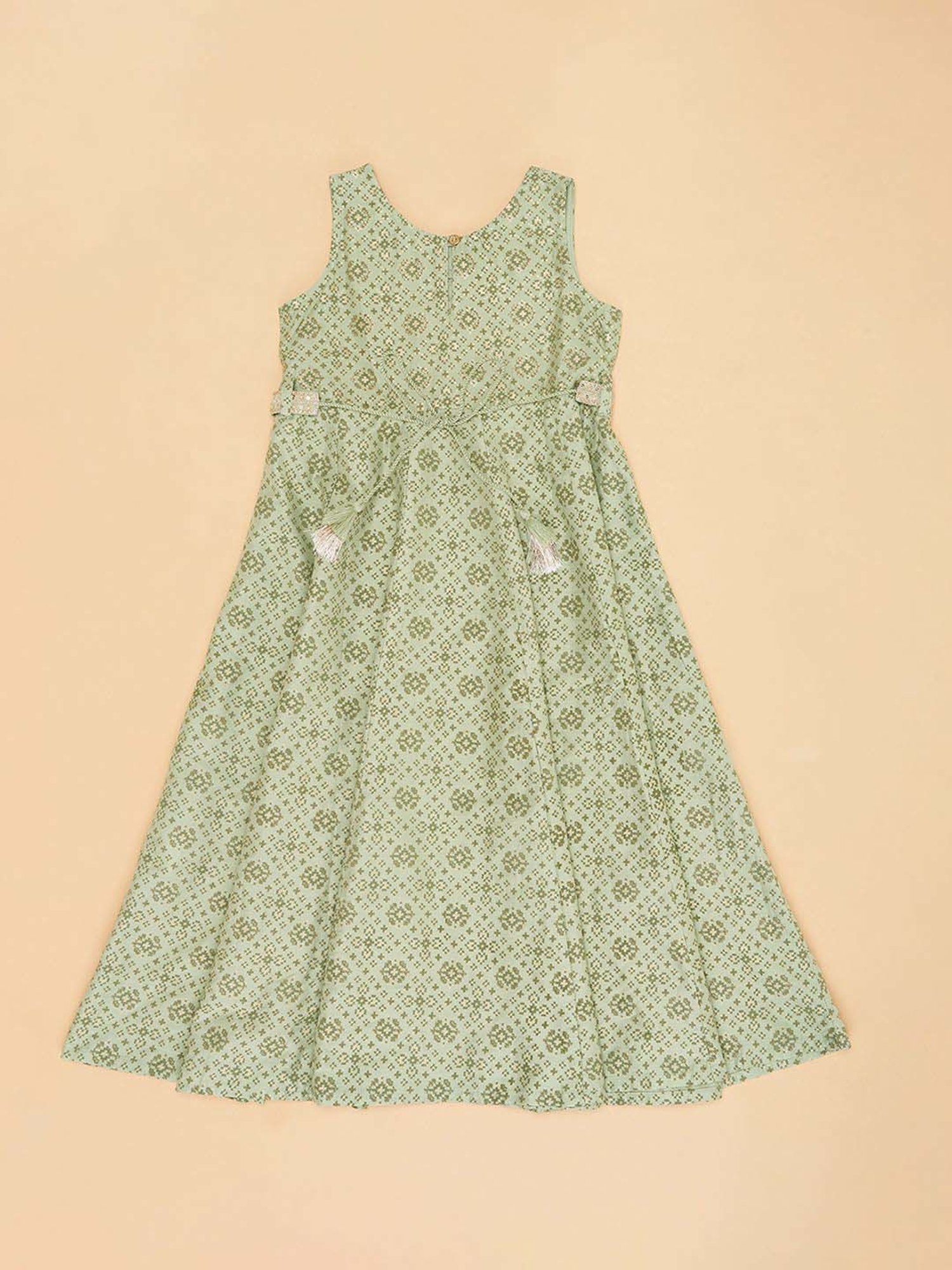 Akkriti by Pantaloons Kids Pastel Green Printed Dress