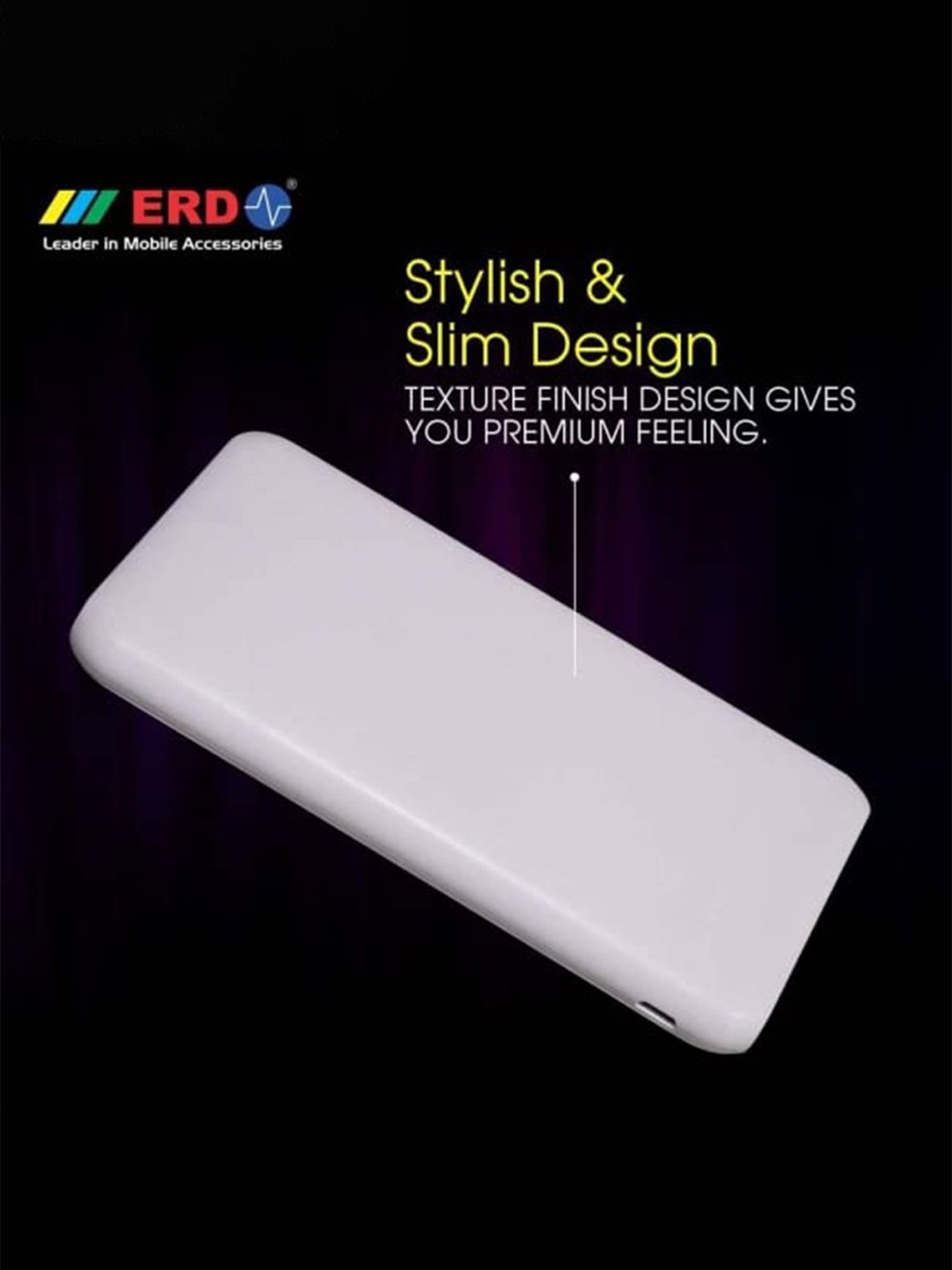 ERD 10000 mAh Power Bank Fast Charger (White)