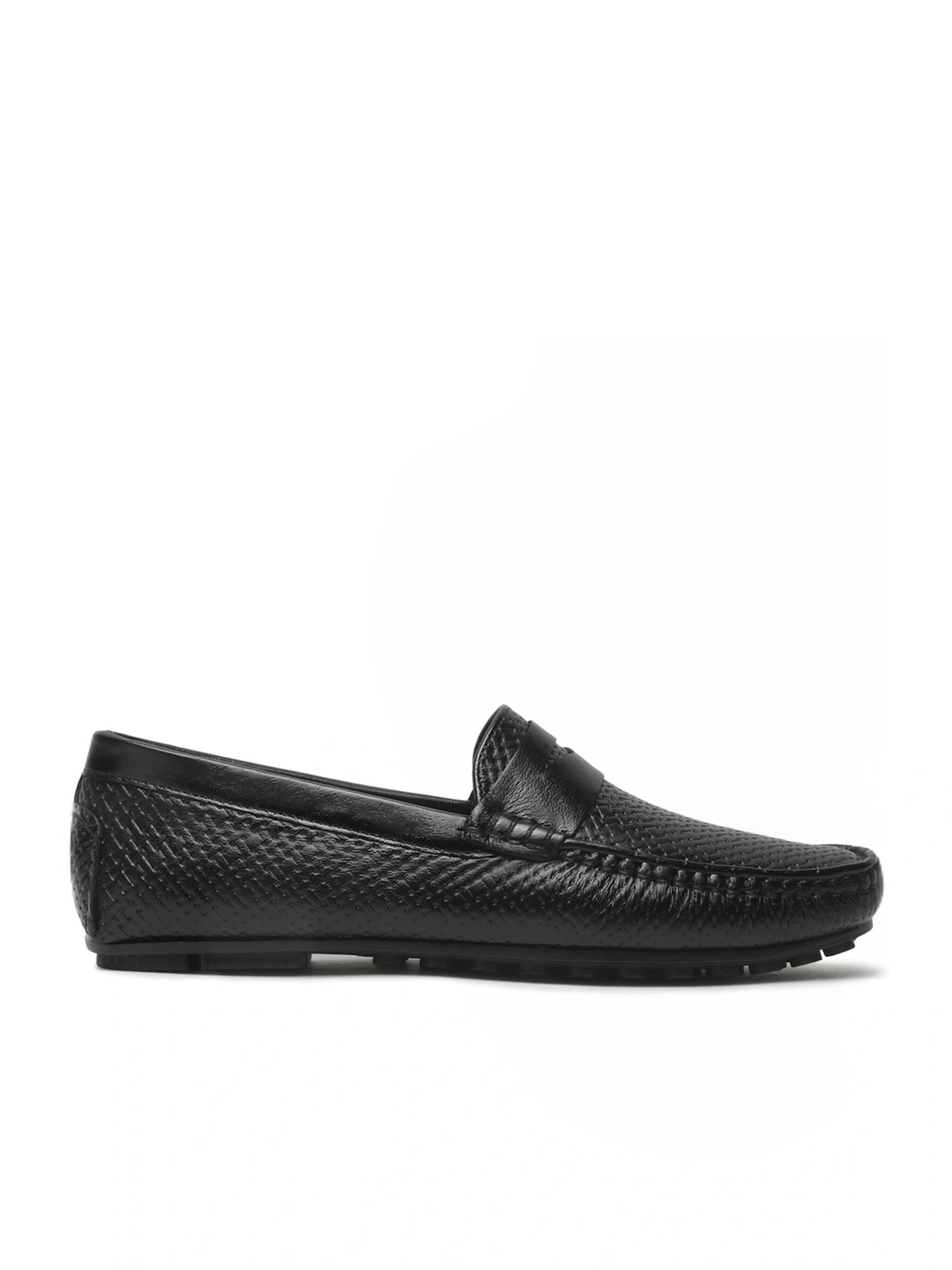 Teakwood Leathers Men's Black Casual Loafers