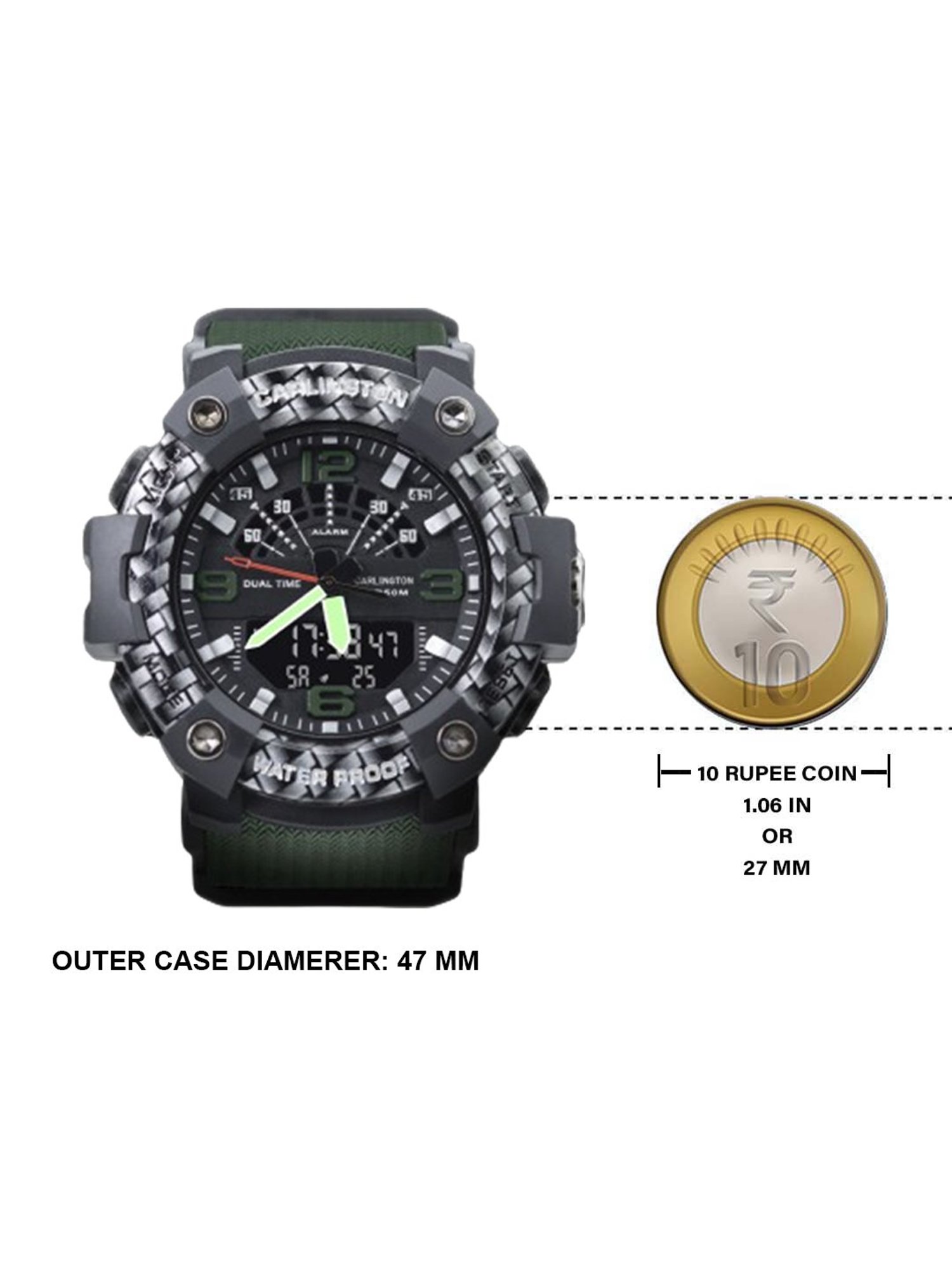 Carlington Endurance 9103 Green Chronograph Watch for Men