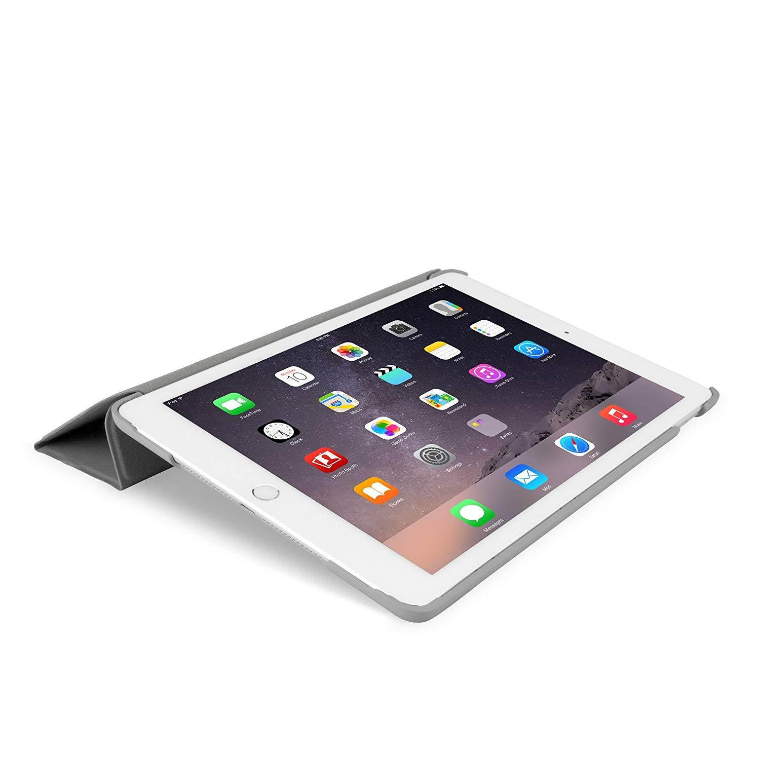 iPad Air 2 Case, BoxWave [Slimline Smart Case] Thin, Hard Shell Smart Cover w/ Stand for Apple iPad Air 2 - Slate Grey