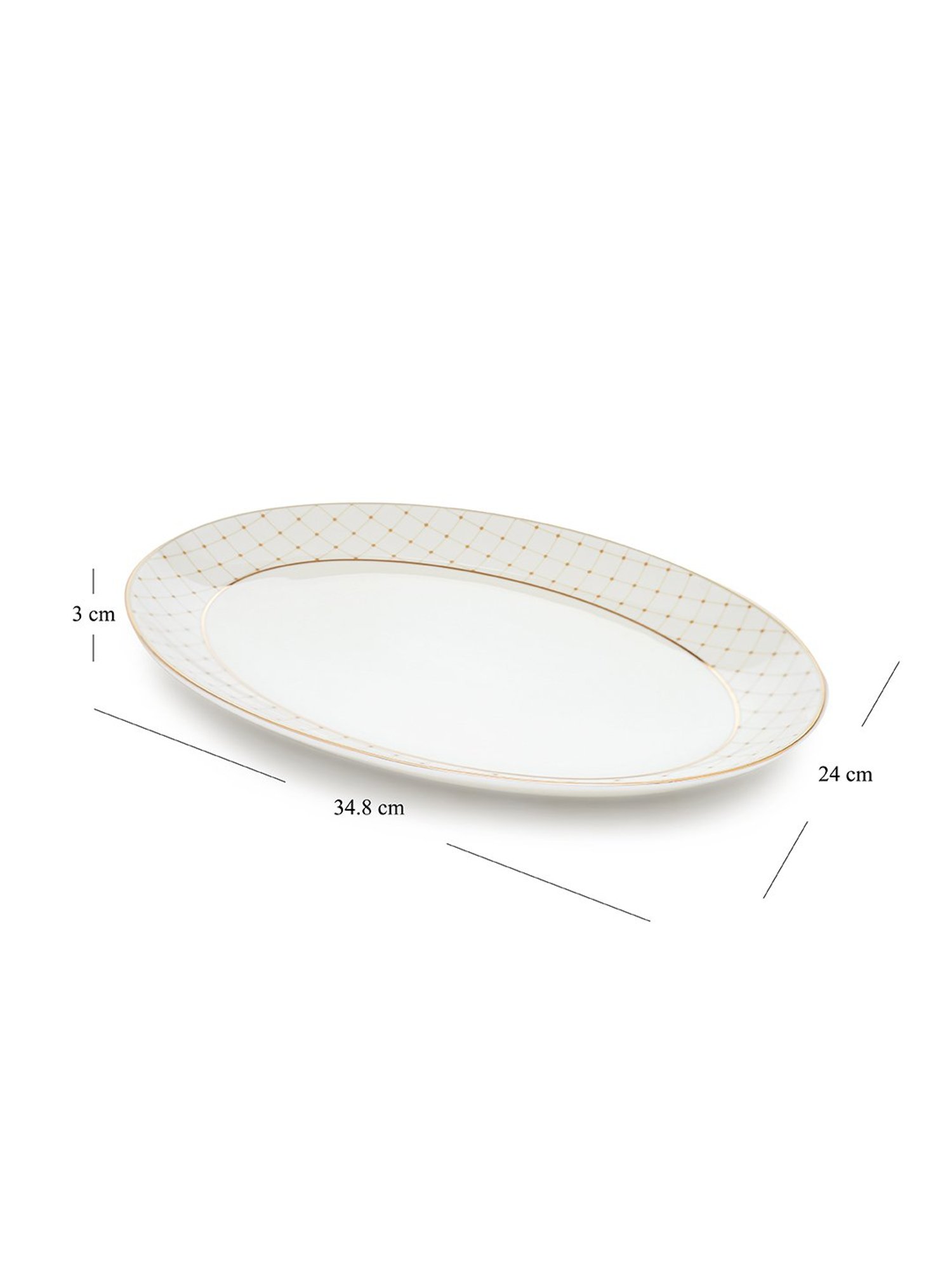 Pure Home and Living White Ceramic Solid Platters