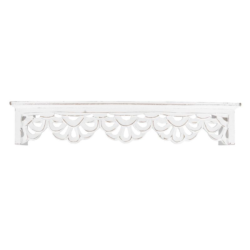 Carved Floral Medallion Wall Shelf White - Crystal Art Gallery