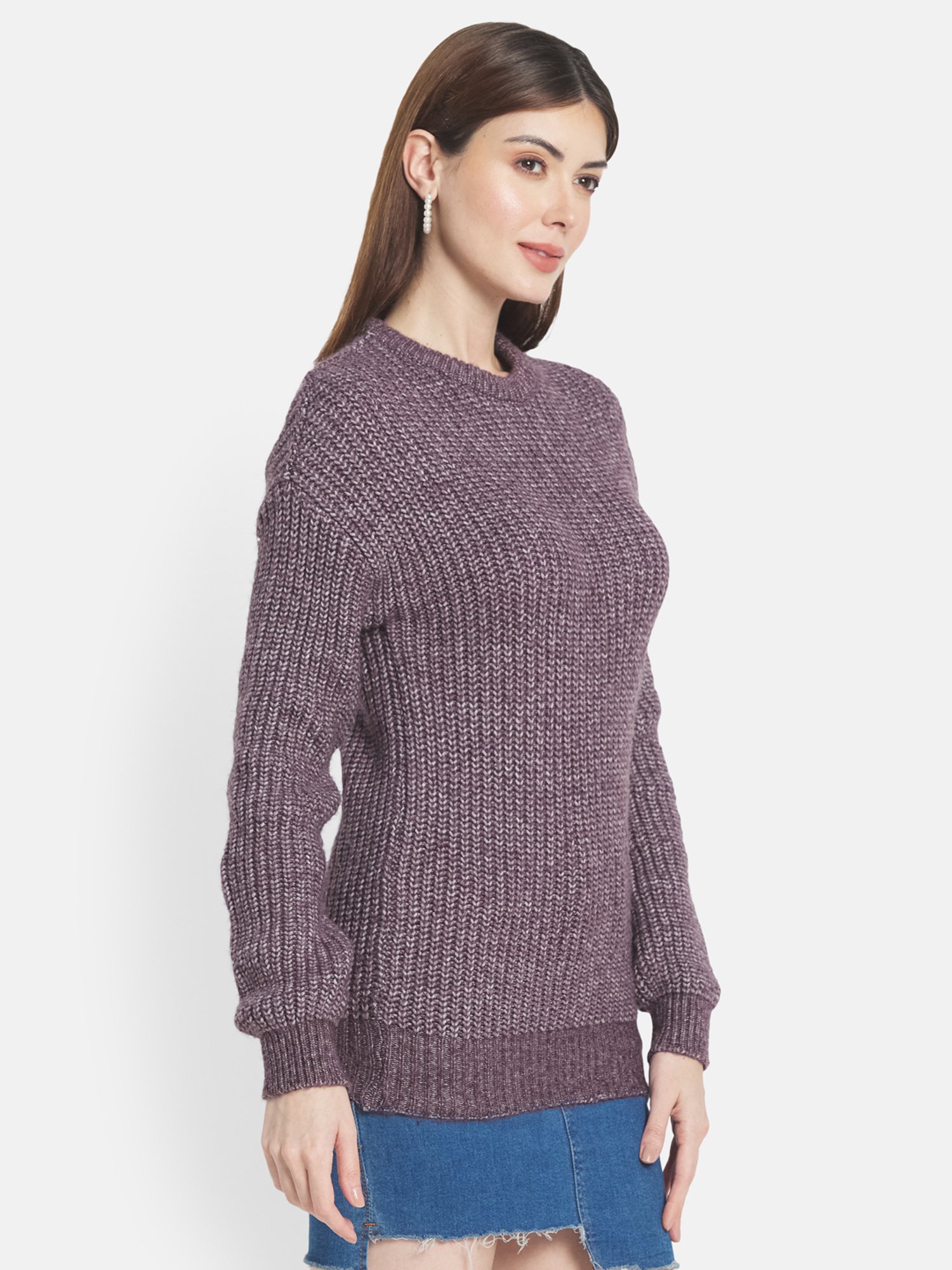 METTLE Purple Regular Fit Pullover