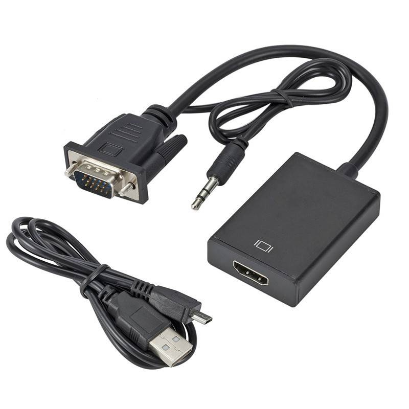10 inch VGA Male To HDMI Output 1080P HD with Audio Cable Adapter Converter