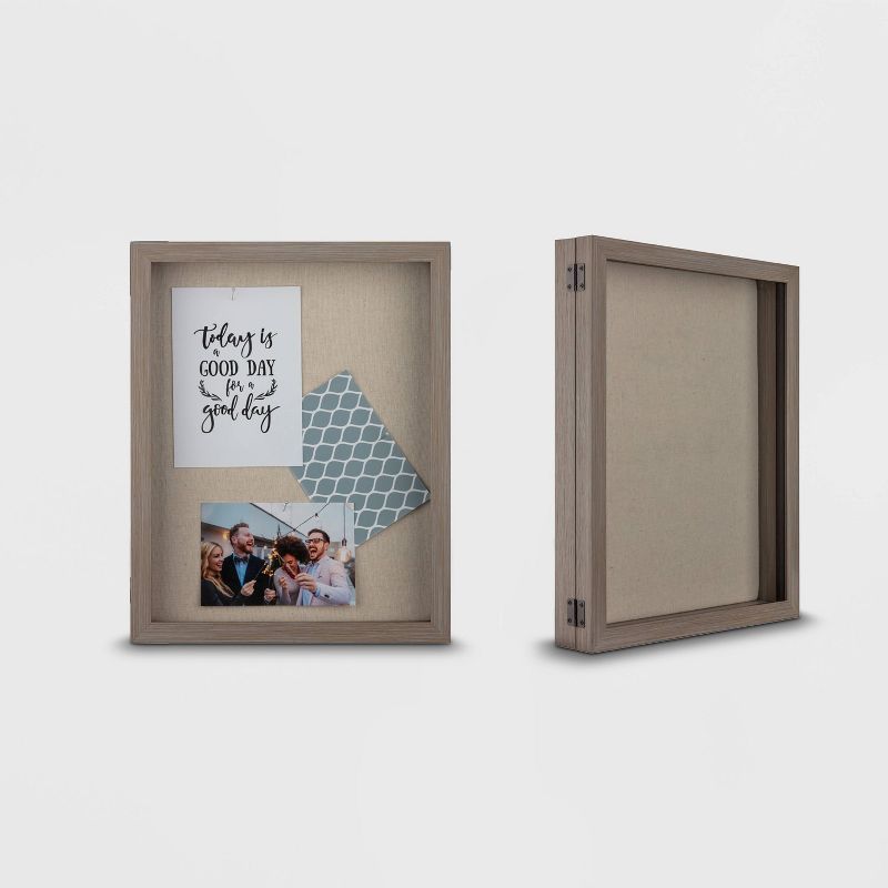 12" x 15" Distressed Shadow Box Gray - Gallery Solutions