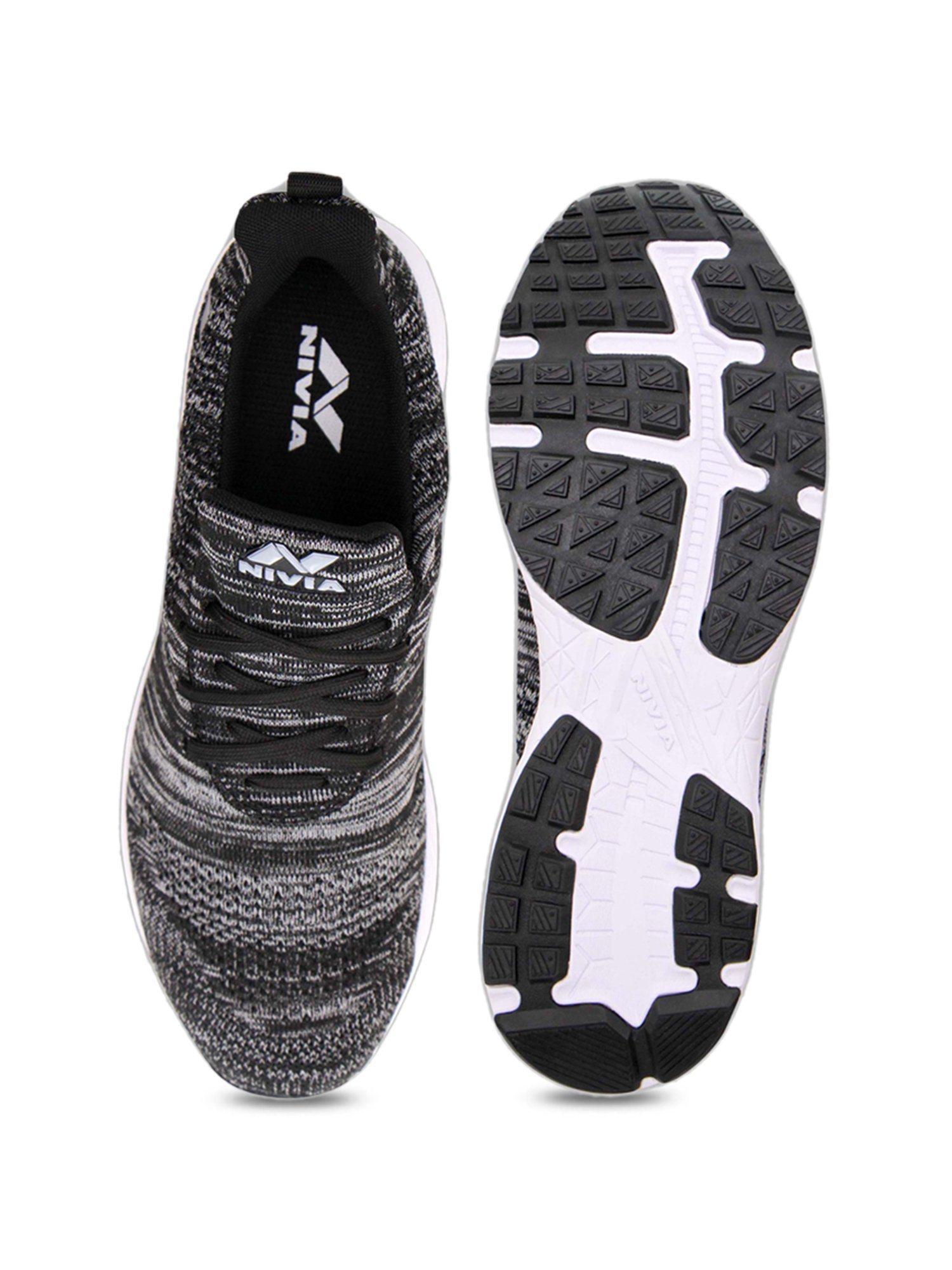 Nivia Men's Impulse Knitted Black Running Shoes
