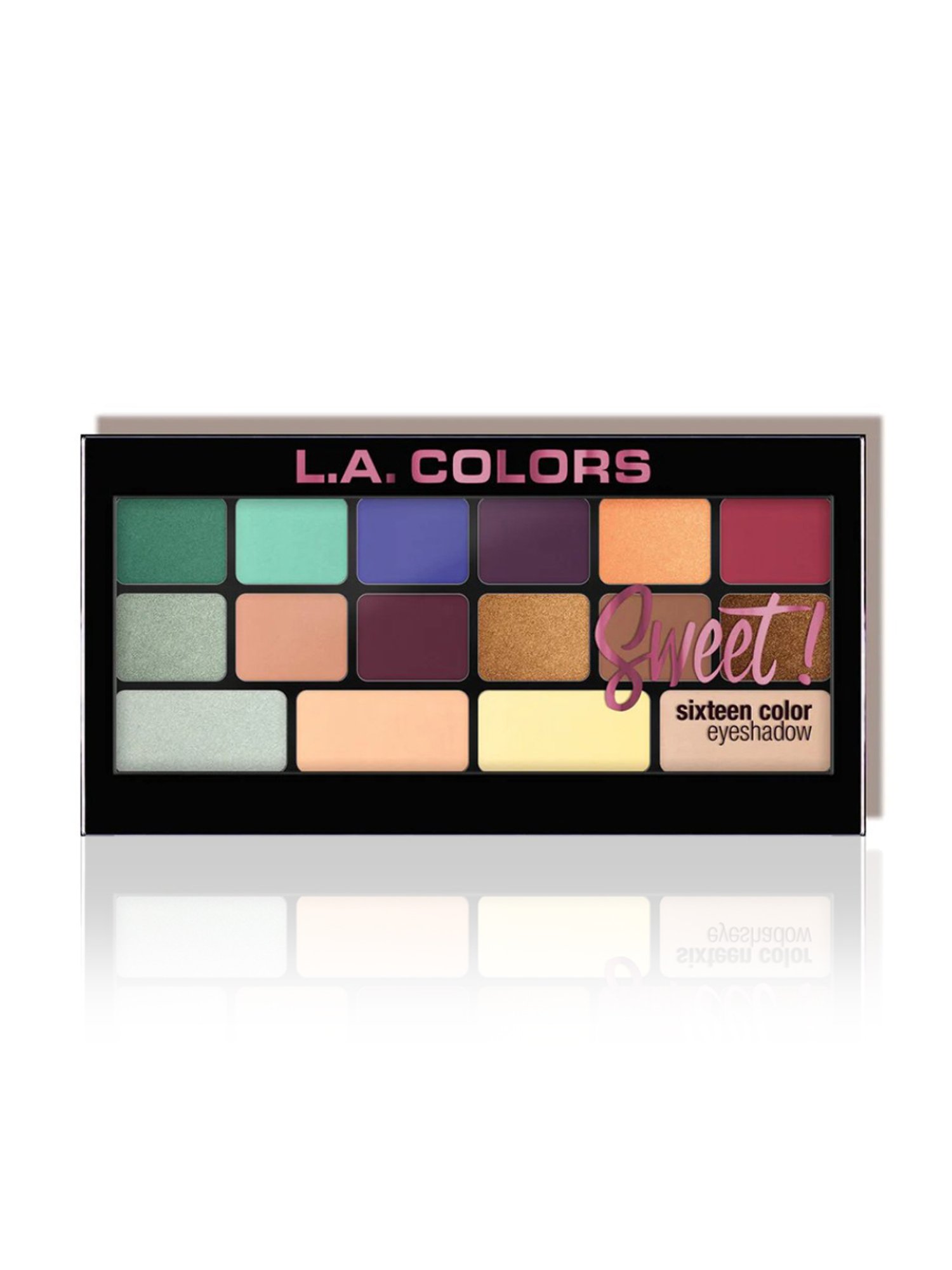 L.A. Colors Sweet! 16 Color Eyeshadow Palette Playful - 20 gm