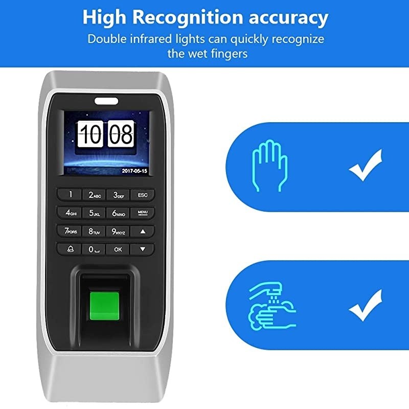 Attendance Machine 2.4 inches TFT LCD Password Attendance Machine Employee Checking-in Recorder Access Control System