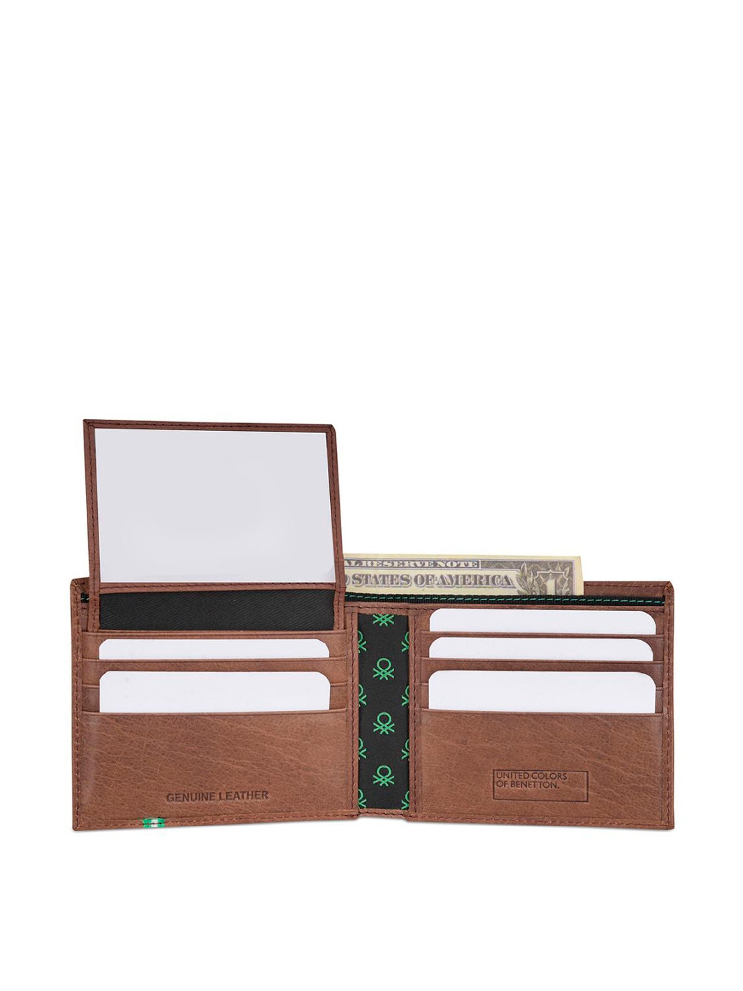 United Colors of Benetton Natalio Brown Leather Solid Bi-Fold Wallet