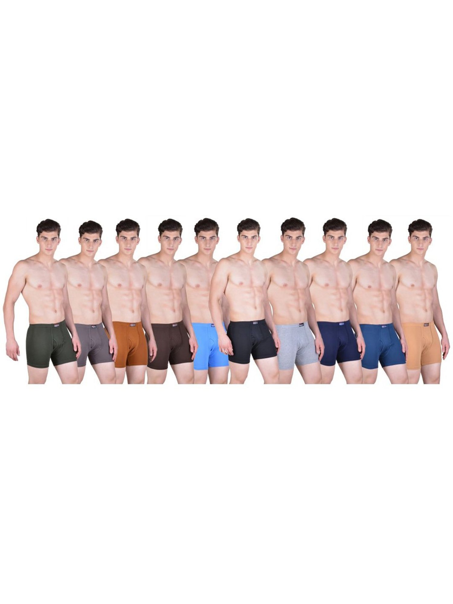 Dollar Bigboss Multicolored Cotton Regular Fit Trunks (Pack of 10)