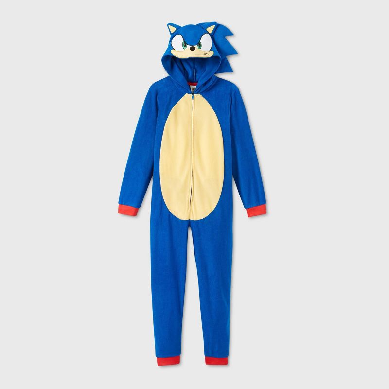 Boys' Sonic the Hedgehog Blanket Sleeper Union Suit - Blue L