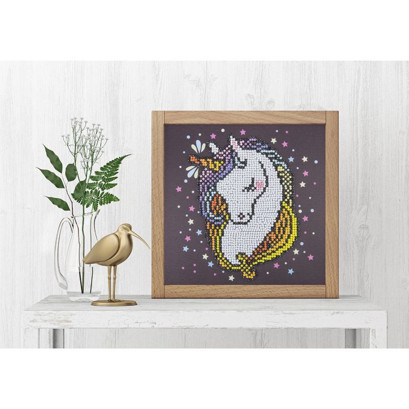 Leisure Arts Diamond Art Beginner Kit 8"X8"-Heart Unicorn
