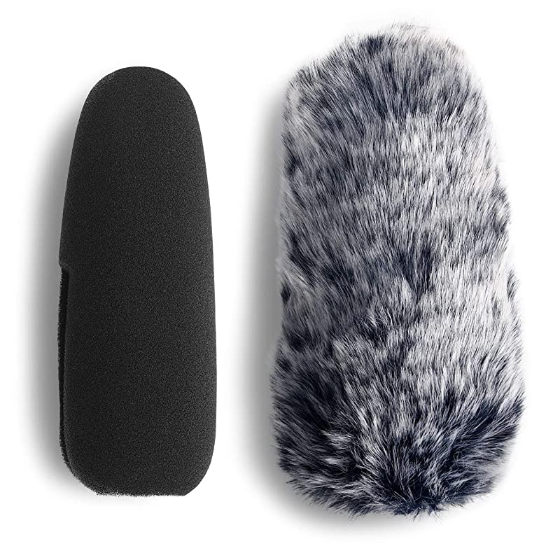 Videomic Pro+ Mic Deadcat Wind Shield Foam windscreen Foam Furry Wind Muff for Rode Videomic Pro+ Camera Microphone 2 Pack