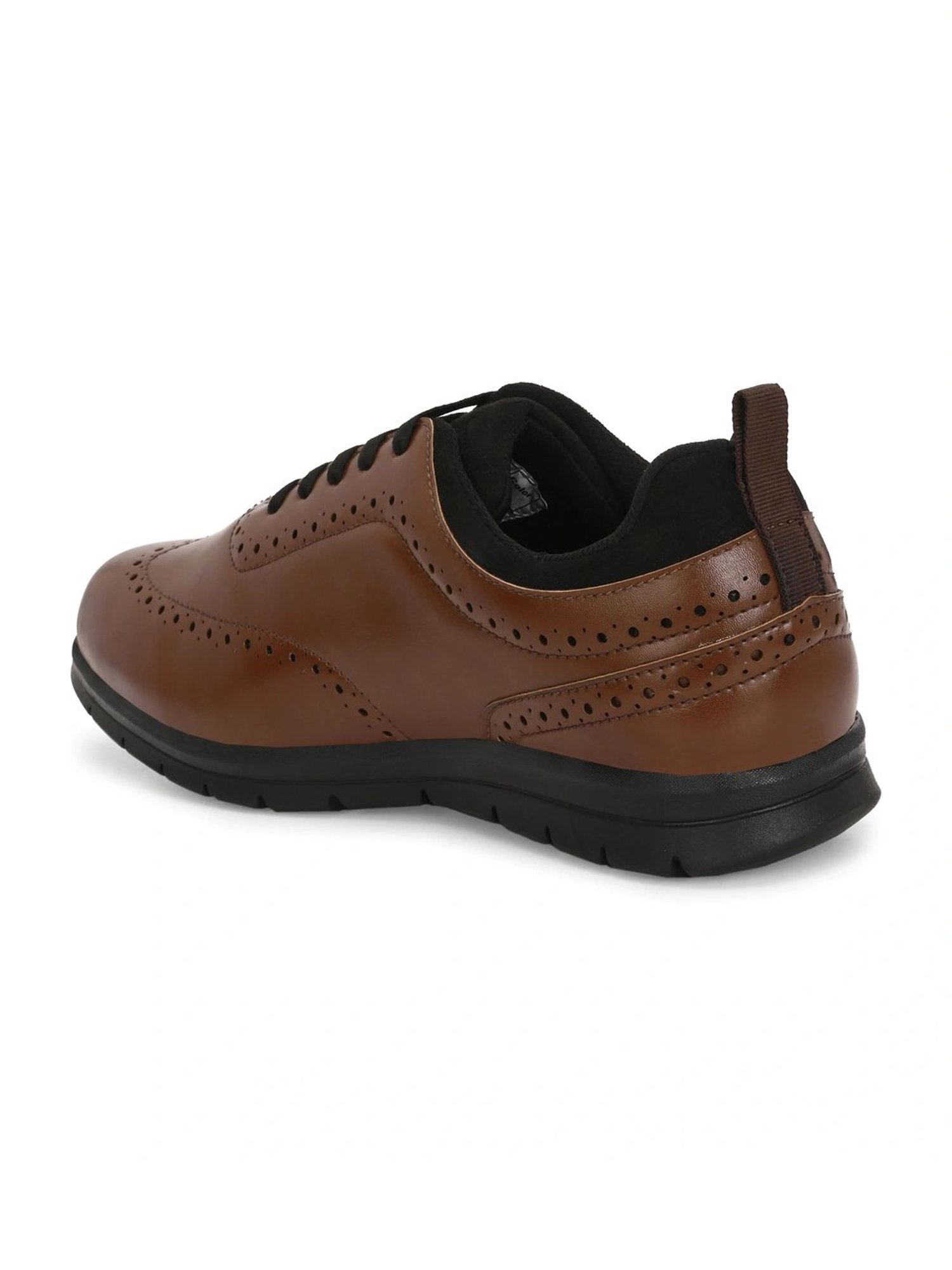 Hoversole Men's Cipher Tan & Black Brogue Shoes