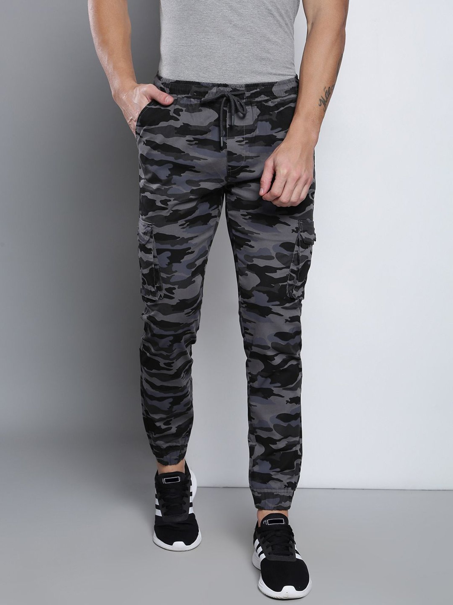 Dennis Lingo Natural Grey  Slim Fit Camouflage Joggers