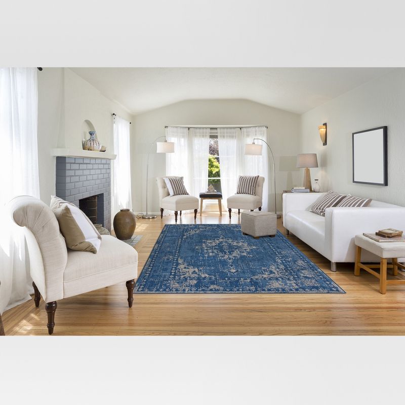 4'X6' Medallion Roma Overdyed Woven Area Rug Blue - Threshold™