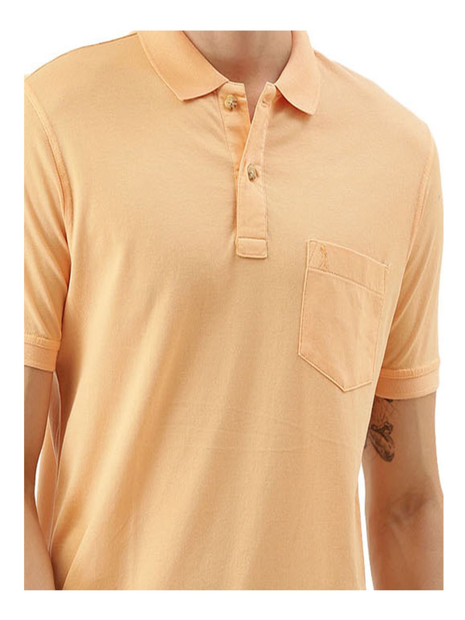 Burnt Umber Peach Cotton Polo T-Shirt