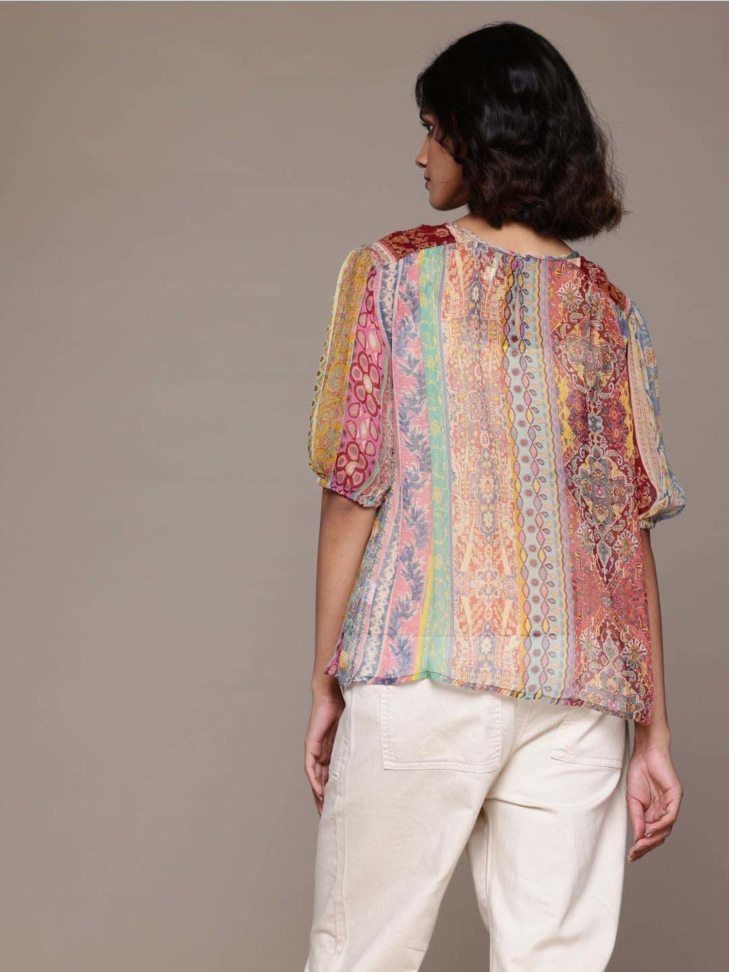 Label Ritu Kumar Multicolored Printed Top