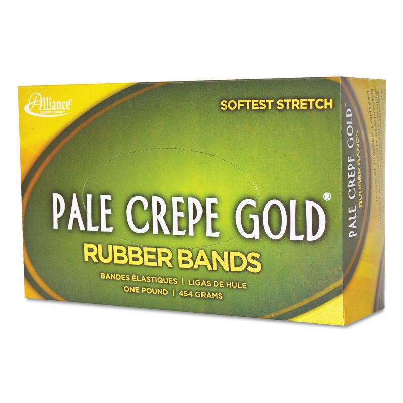 Alliance Pale Crepe Gold Rubber Bands, Size 33, 3-1/2 x 1/8, 1lb Box