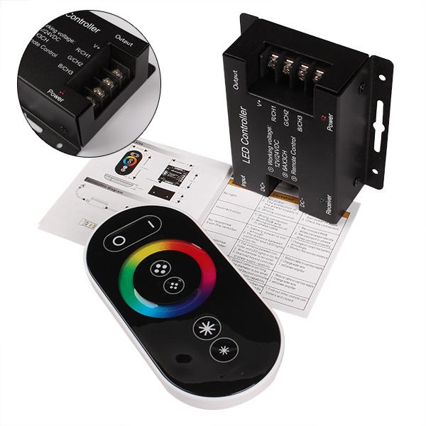 RGB LED Controller Remote Control Touch Panel DC12V-24V Max 18A 3 channels