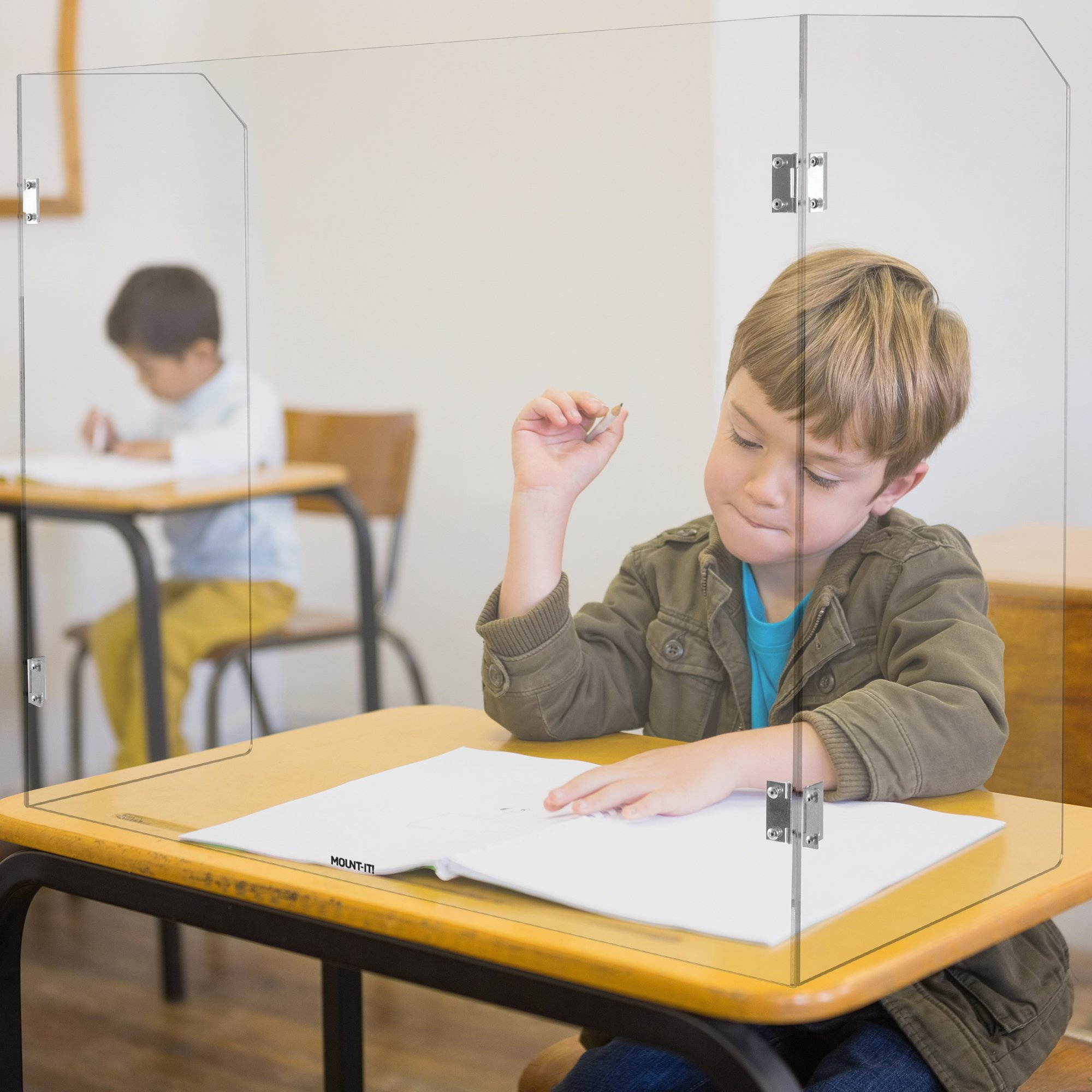 Mount-It! Acrylic Protective Sneeze Guard 27.6" x 19.7" x 25.6" | Foldable Clear Plexiglass