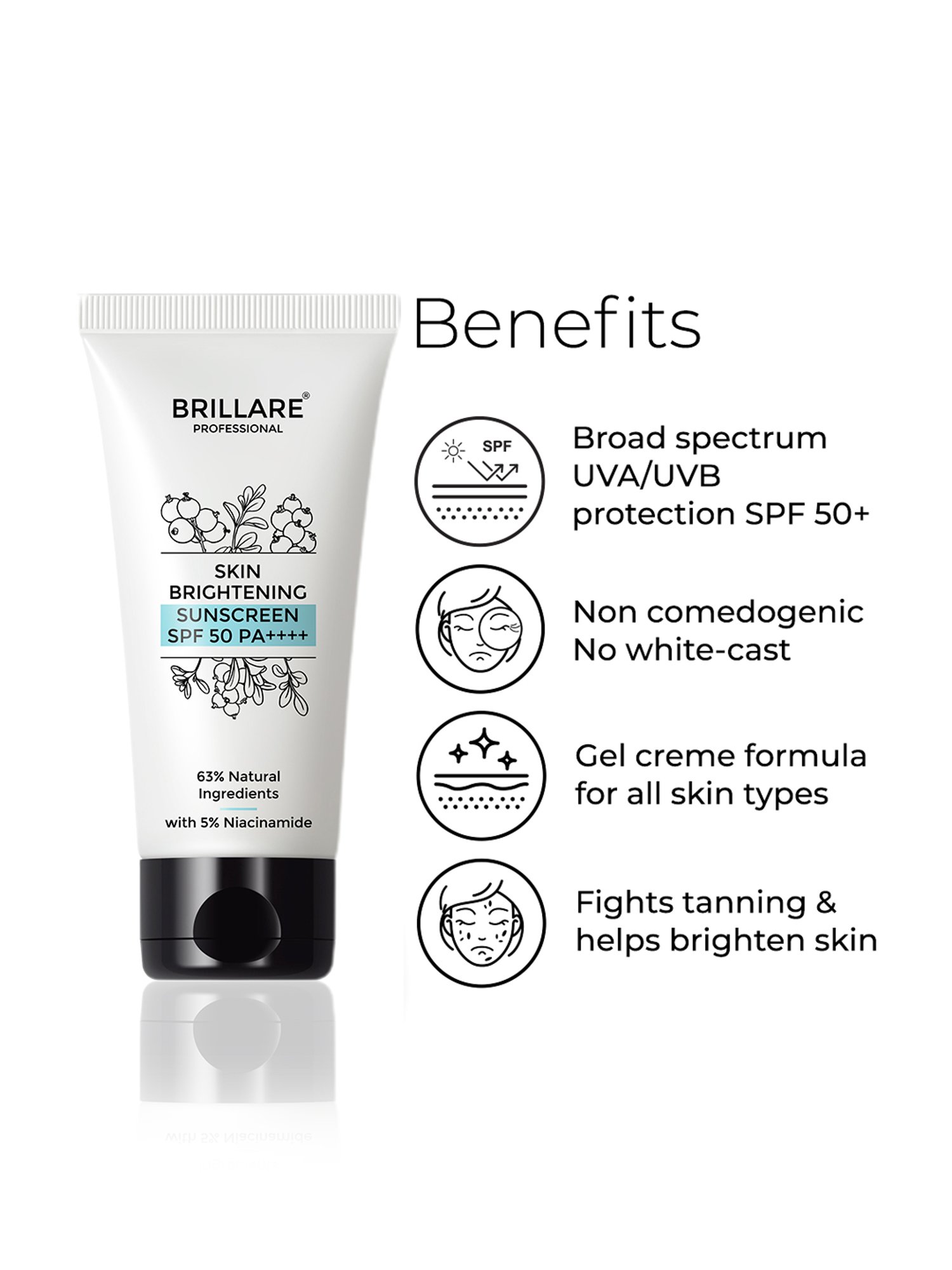 Brillare Skin Brightening Sunscreen SPF 50 PA++++ - 50 gm
