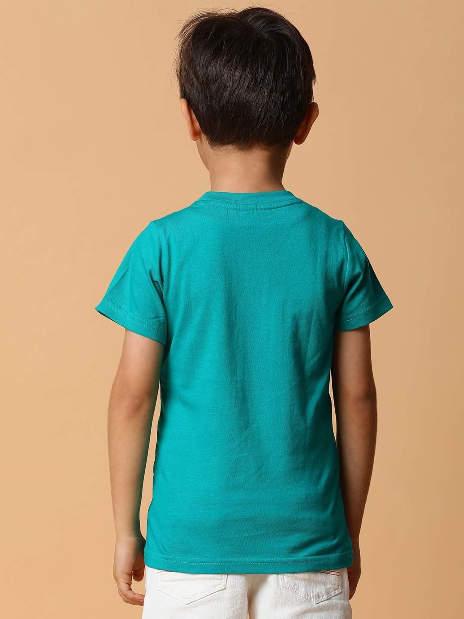 Tales & Stories Kids Teal Blue Cotton Striped T-Shirt