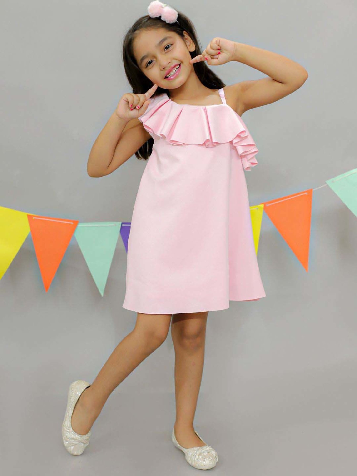 KidsDew Pink Regular Fit Dress