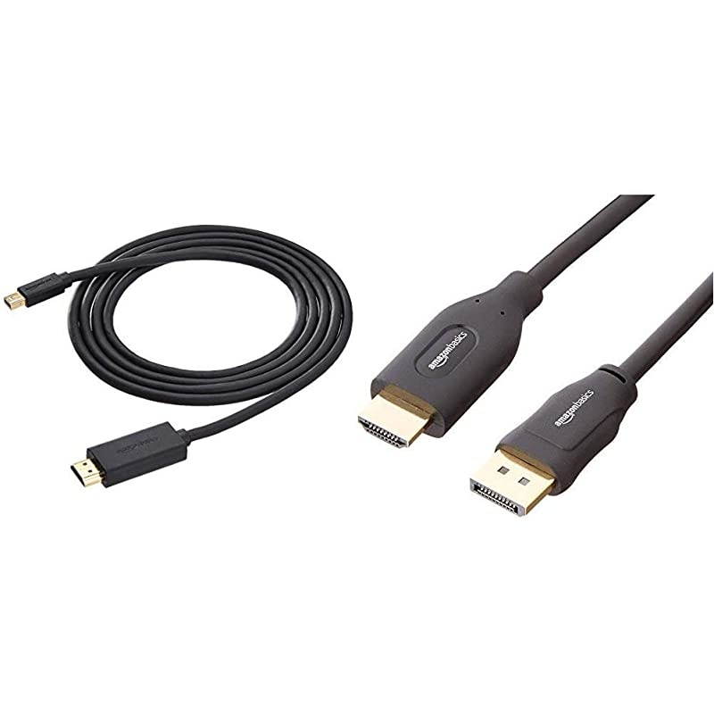 Mini DisplayPort to HDMI Display Adapter Cable - 6 Feet Bundle with  DisplayPort to HDMI Display Cable - 6 Feet