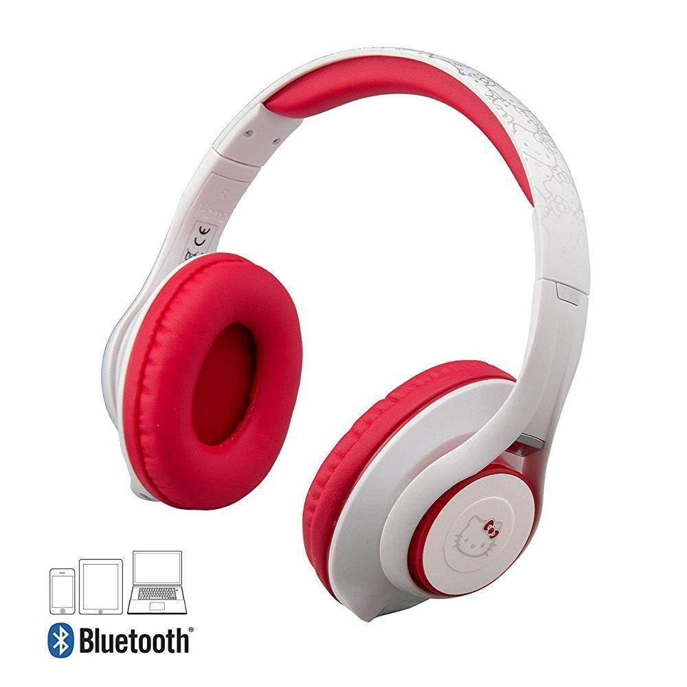 Hello Kitty Bluetooth Headphones with Microphone, Voice Activation and Bonus Aux Cable