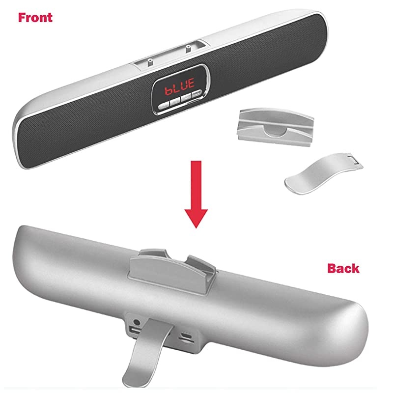 Ultra Portable Wireles Rechargeable Handsfree Bracket Bluetooth Speaker Stereo System Phone Holder Mount Stand for Android Smartphones and Tablets iPad iPhone 5S 6 6S 7 8 Plus X (Black)