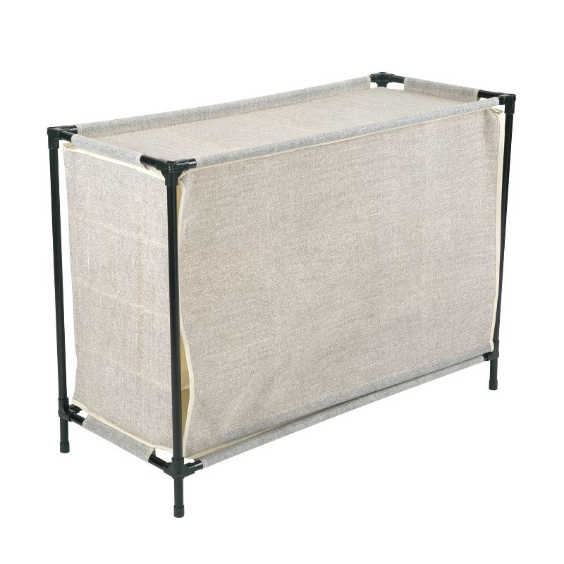 IRIS 2 Tier Slim Stackable Metal Shoe Rack Black