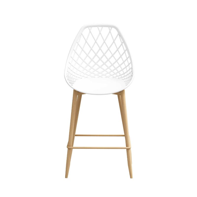 Set of 2 Kurv Counter Height Barstools White/Natural - Jamesdar