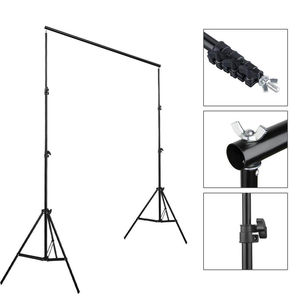 Background Support Stand Photo Backdrop Crossbar Kit Lighting Studio Tripod Set