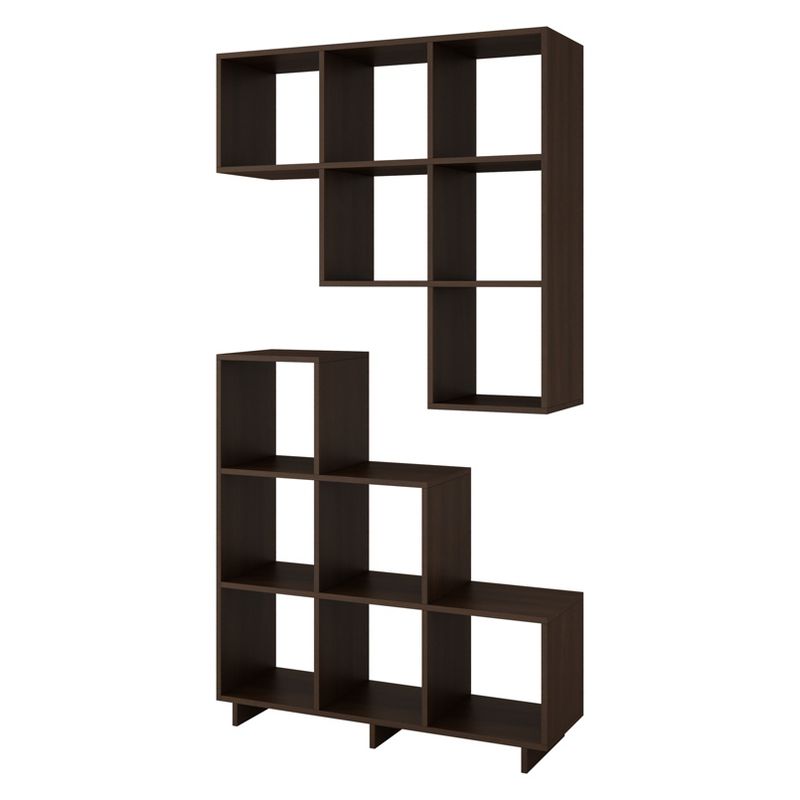 Set of 2 38.58" Cascavel Stair Cubby Tobacco Brown - Manhattan Comfort