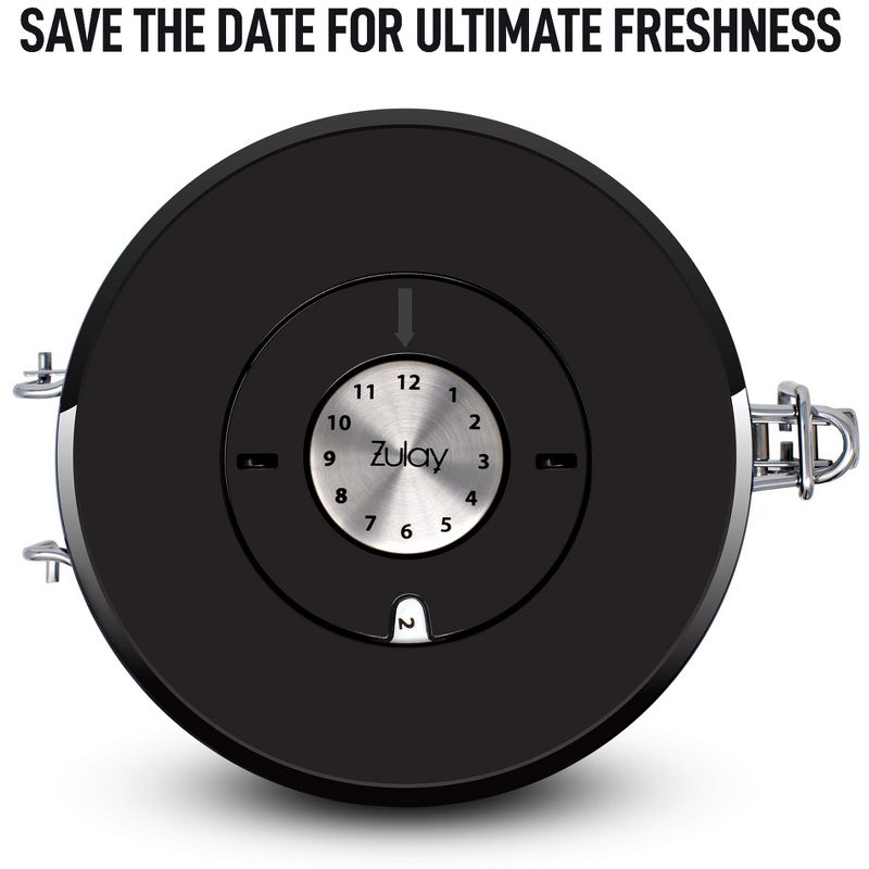 Zulay Kitchen Stainless Steel Coffee Canister with Air Filter and Date Tracking