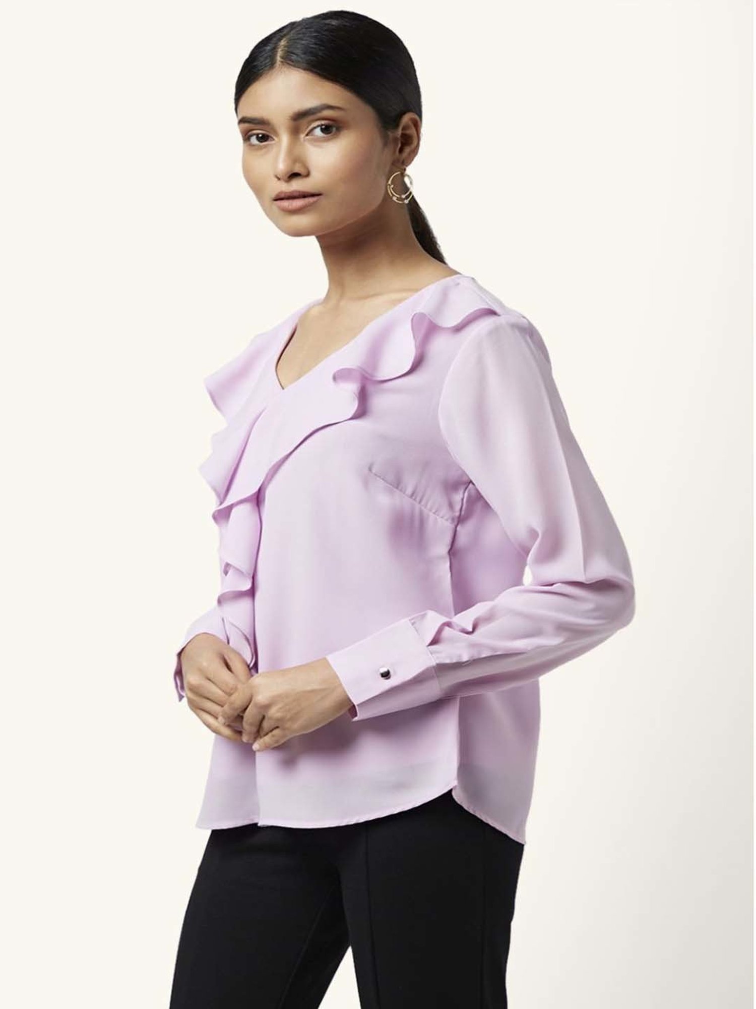 Annabelle by Pantaloons Lilac Regular Fit Top