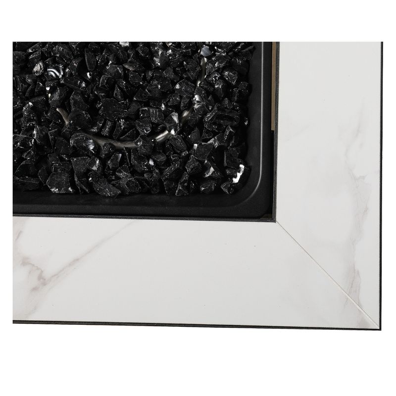 Endless Summer 30 inch Gas Fire Pit Table with Cover, Black Glass