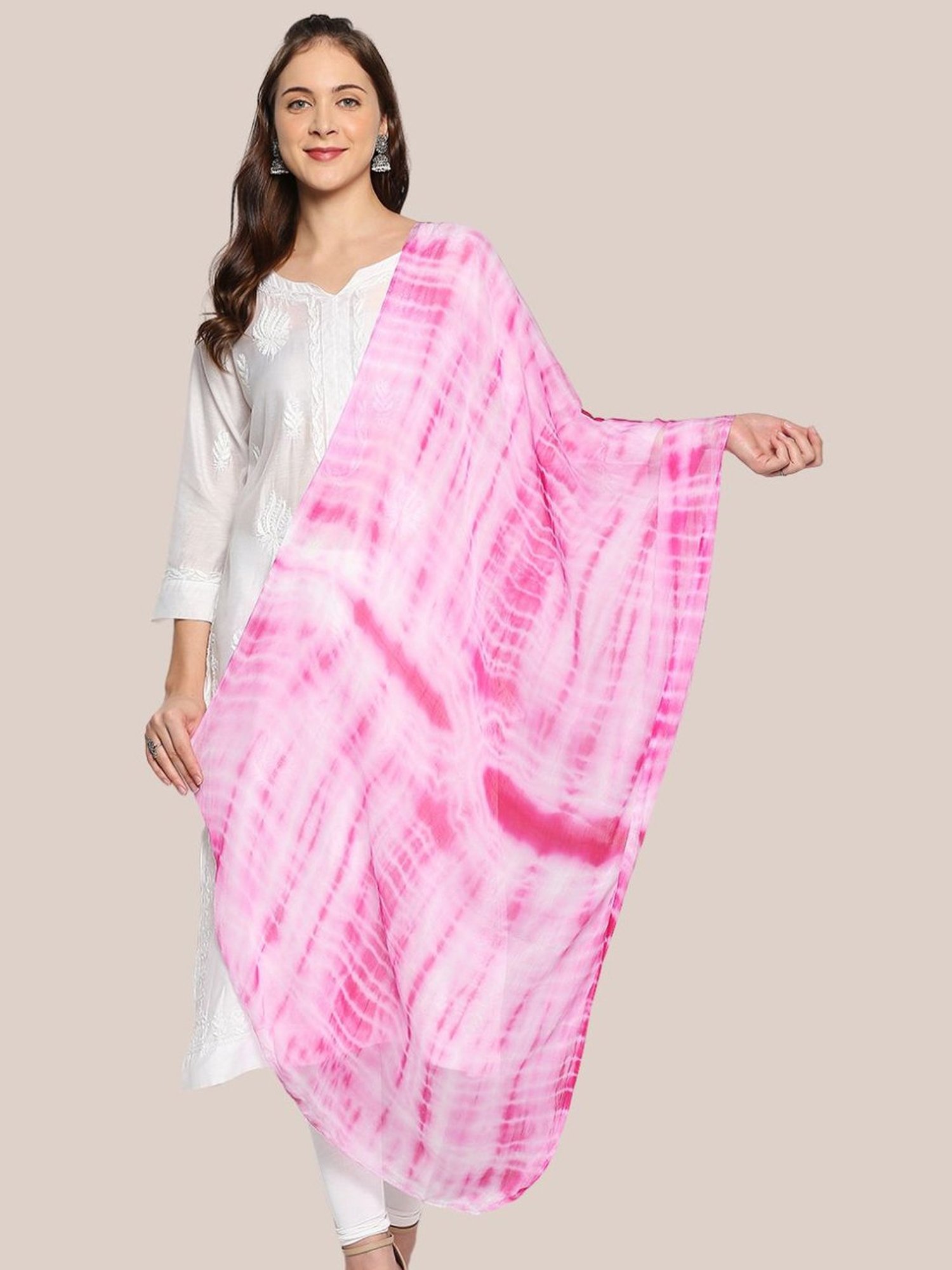 Dupatta Bazaar Pink Tie & Dye Dupatta