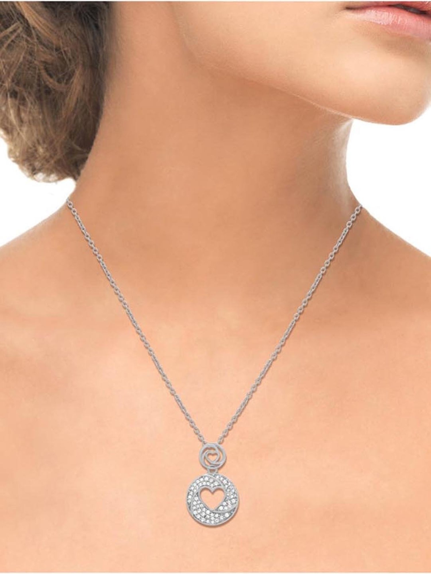 Anayra 92.5 Sterling Silver Pendant with Chain for Women