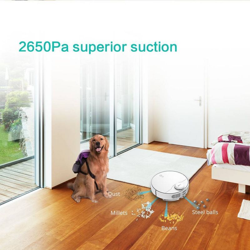 bObsweep PetHair Vision Wi-Fi Connected Robot Vacuum Cleaner and Mop - Steel