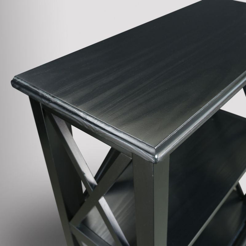 33" Jackson 3 Shelf Bookcase with Concealed Drawer Black - Flora Home