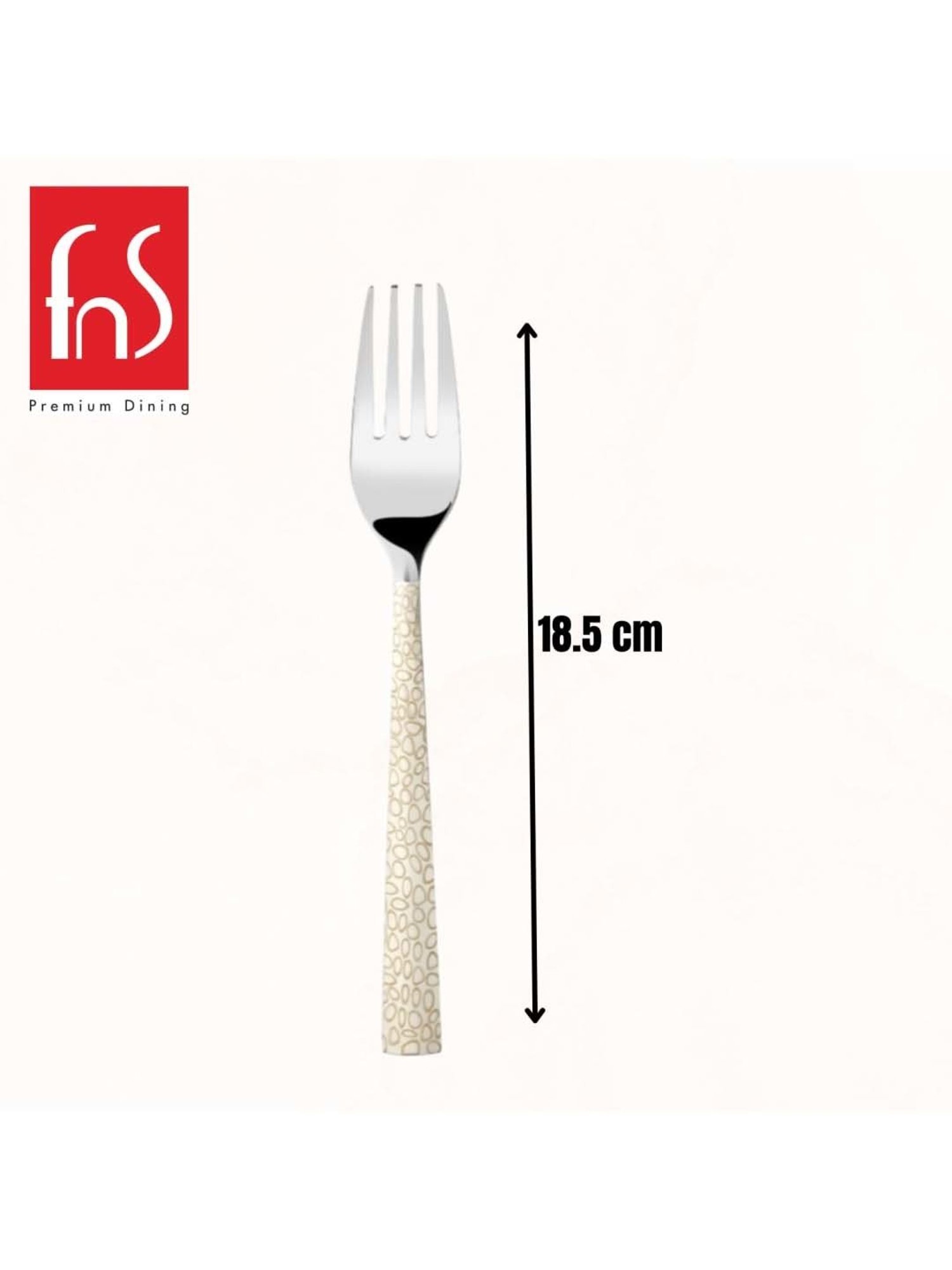 FnS Pebble Silver Stainless Steel Dinner Fork - Set of 6